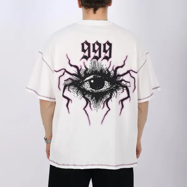 Oversized Eyes Print Casual T-Shirt - Nicheten.com 