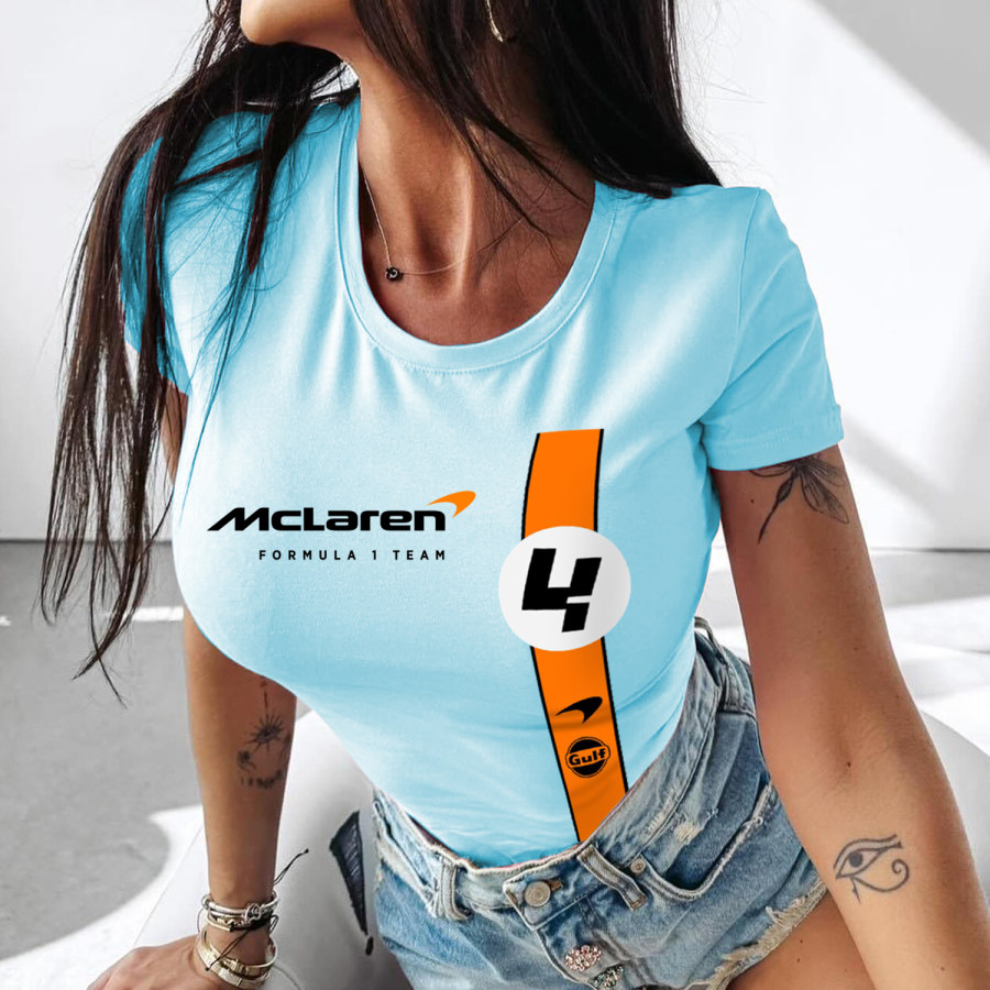 

Casual Fashion Tight Racing Printed T-shirt