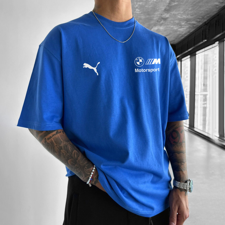 

Unisex Casual Sports Car Print T-shirt