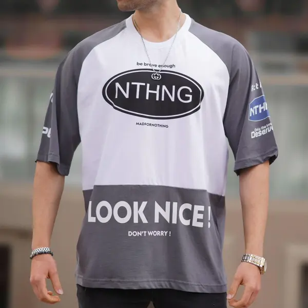 Men's Street Racing Patchwork T-Shirt - Dozenlive.com 