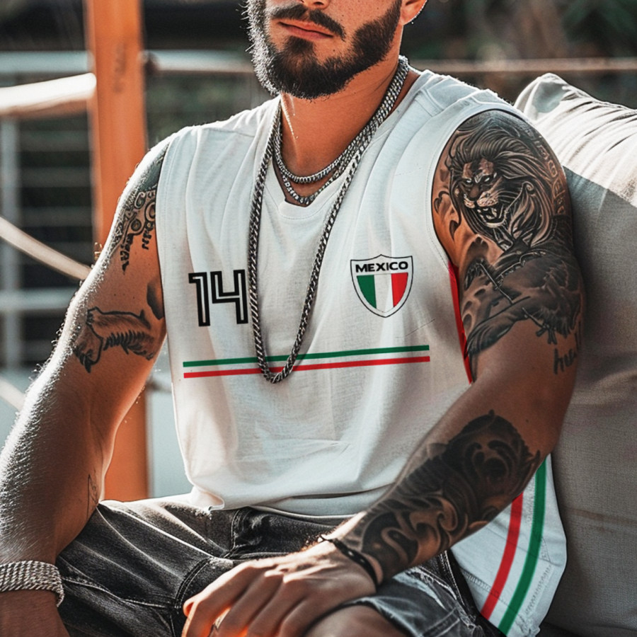 

Unisex Vintage Mexico National Tenm Sleeveless Tank Top