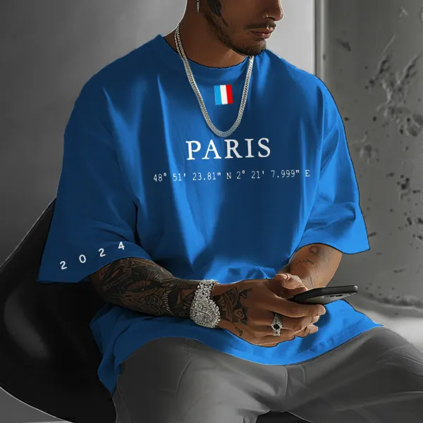 Unisex Paris France 2024 National Logo Printed T-shirt - Dozenlive.com 