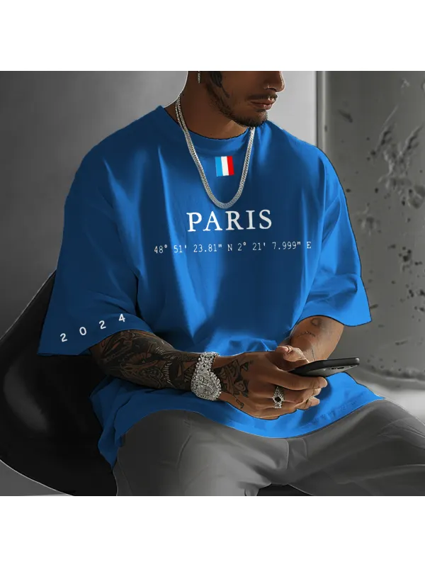 Unisex Paris France 2024 National Logo Printed T-shirt - Anrider.com 