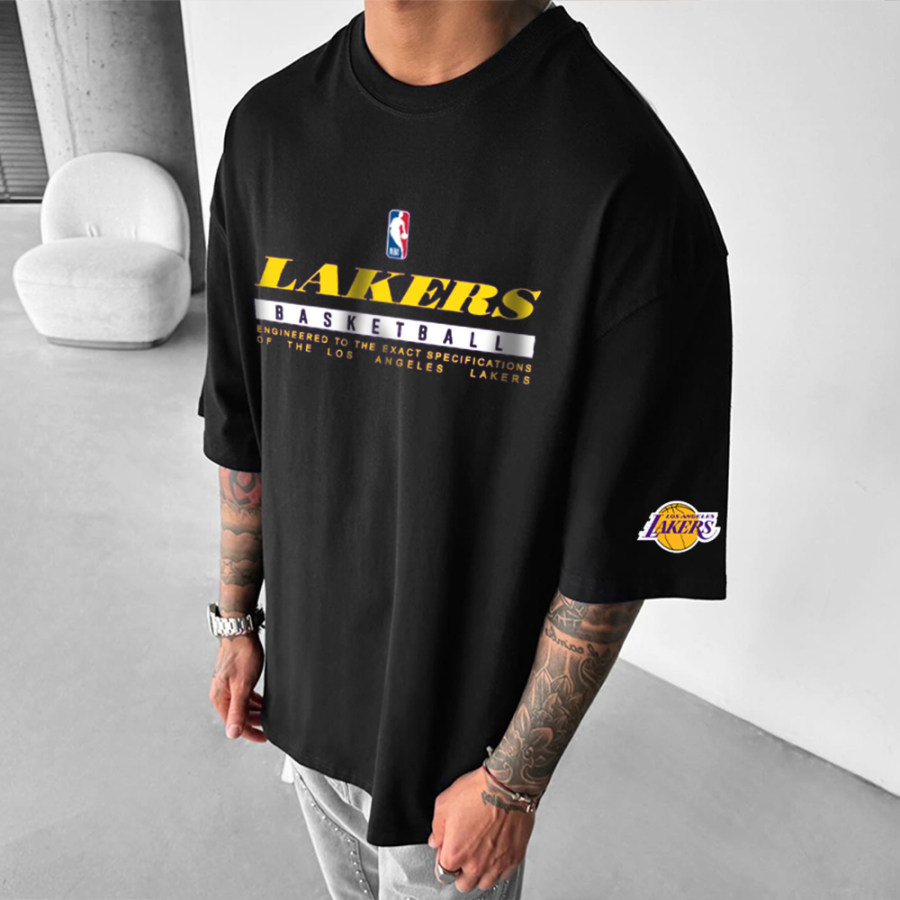 

Unisex Basketball Lakers Printed Casual T-Shirt