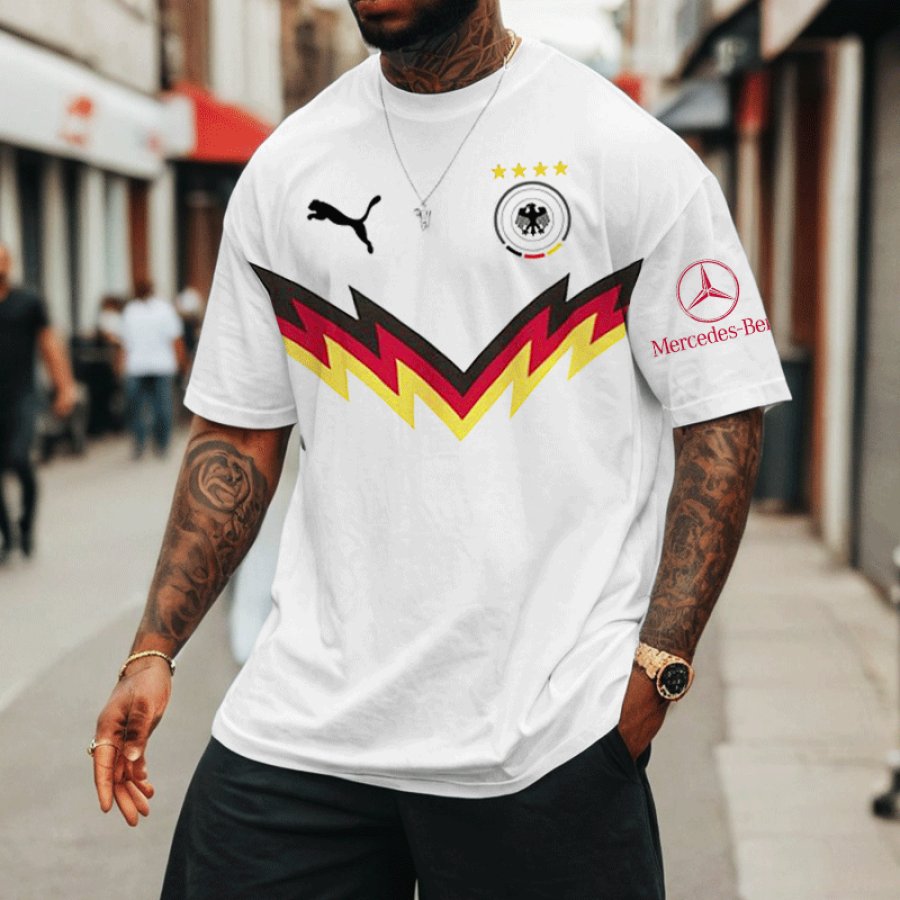 

Men's Football Race DFB 2024 Germany Loose Short Sleeve Oversized T-Shirt