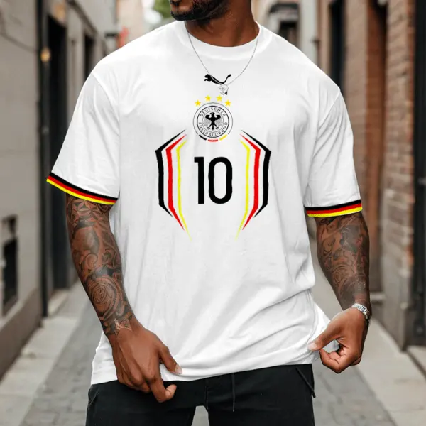 Men's Football Race DFB 2024 Germany Home Jersey Loose Short Sleeve Oversized T-Shirt - Wayrates.com 