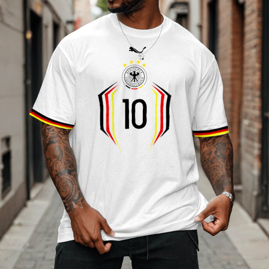 

Men's Football Race DFB 2024 Germany Home Jersey Loose Short Sleeve Oversized T-Shirt