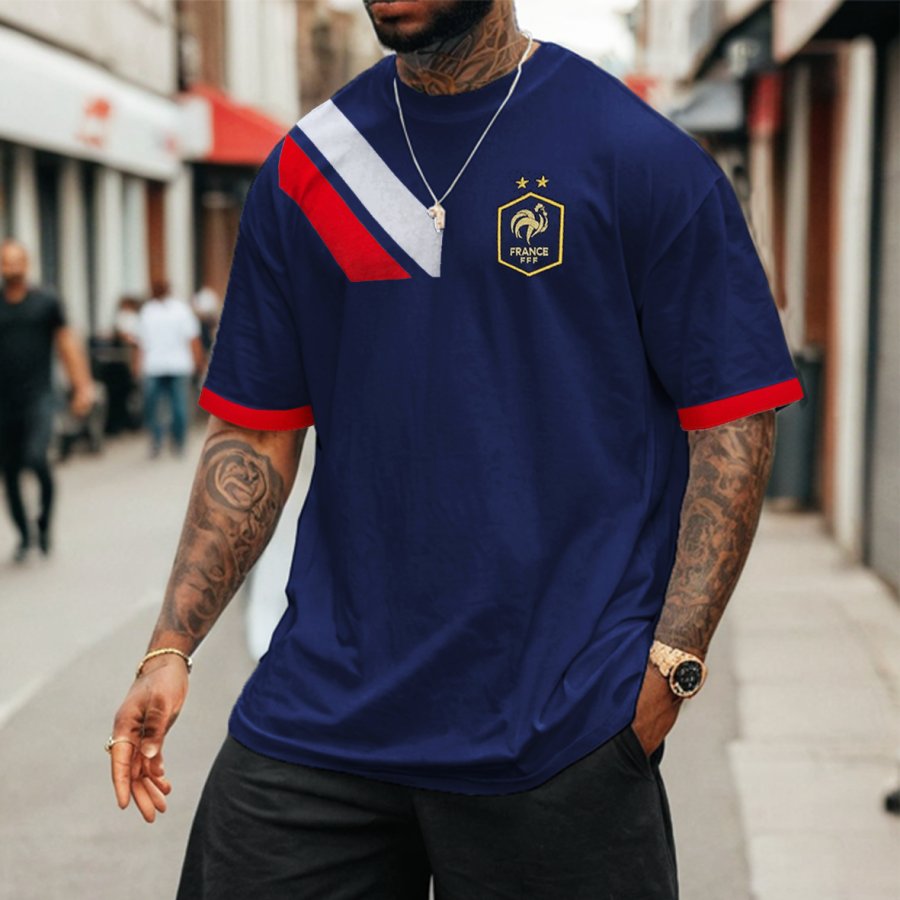 

Men's Football Race 2024 FRANCE Loose Short Sleeve Oversized T-Shirt