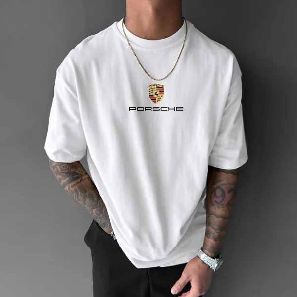 Oversize Sports Car Print T-shirt - Dozenlive.com 