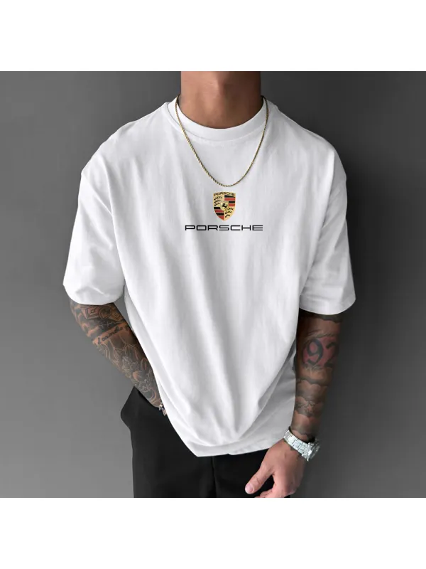 Oversize Sports Car Print T-shirt - Aptkoi.com 