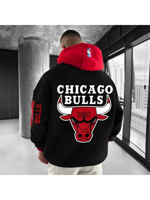 Oversized Street Style Basketball Print Hoodie Hoodie - Aptkoi.com 