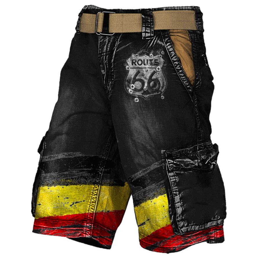 

Men's Route66 German Flag Patriot Outdoor Motorcycle Riding Shorts