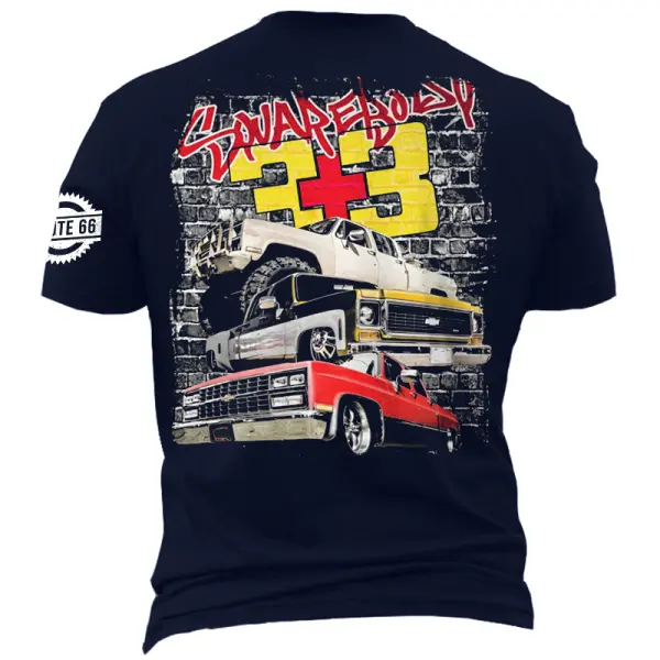 Men's Vintage Squarebody Route 66 Road Trip Short Sleeve T-Shirt - Dozenlive.com 