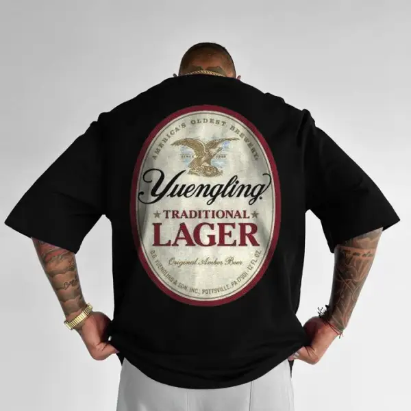 Men's Beer Drink Casual Oversized T-Shirt - Spiretime.com 