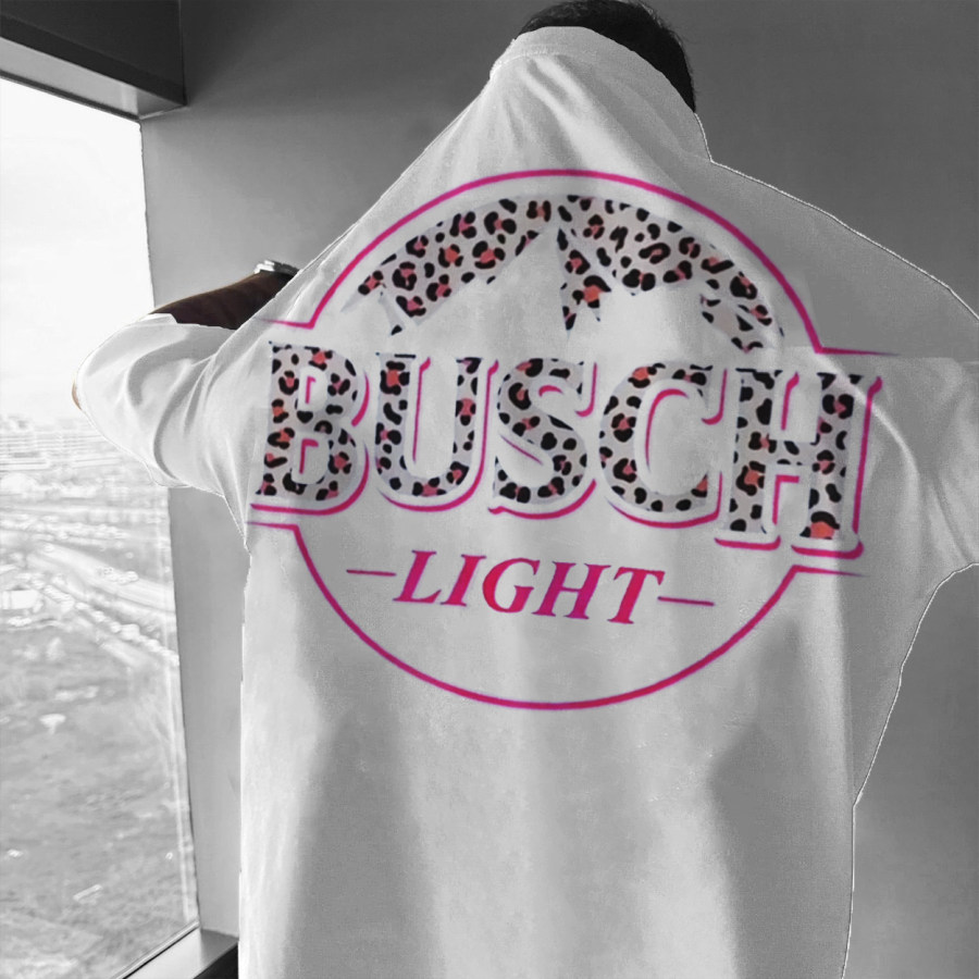 

Men's Leopard Beer Casual Oversized T-Shirt