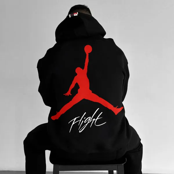 Oversized Street Style Basketball Print Hoodie - Wayrates.com 