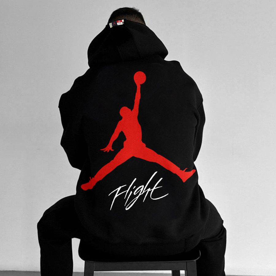 

Oversized Street Style Basketball Print Hoodie