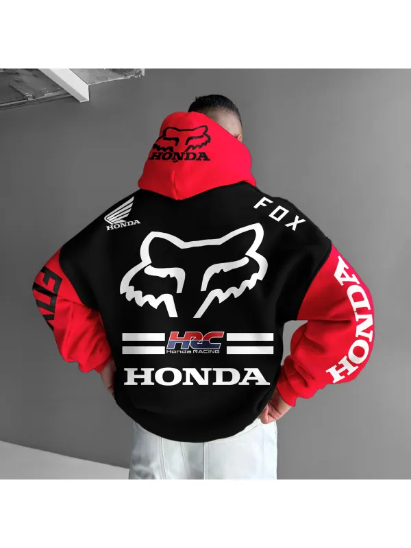Oversize Racing Print Hoodie - Aptkoi.com 