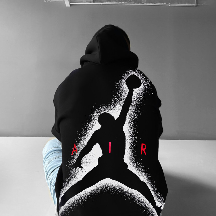 

Oversized Street Style Basketball Print Hoodie