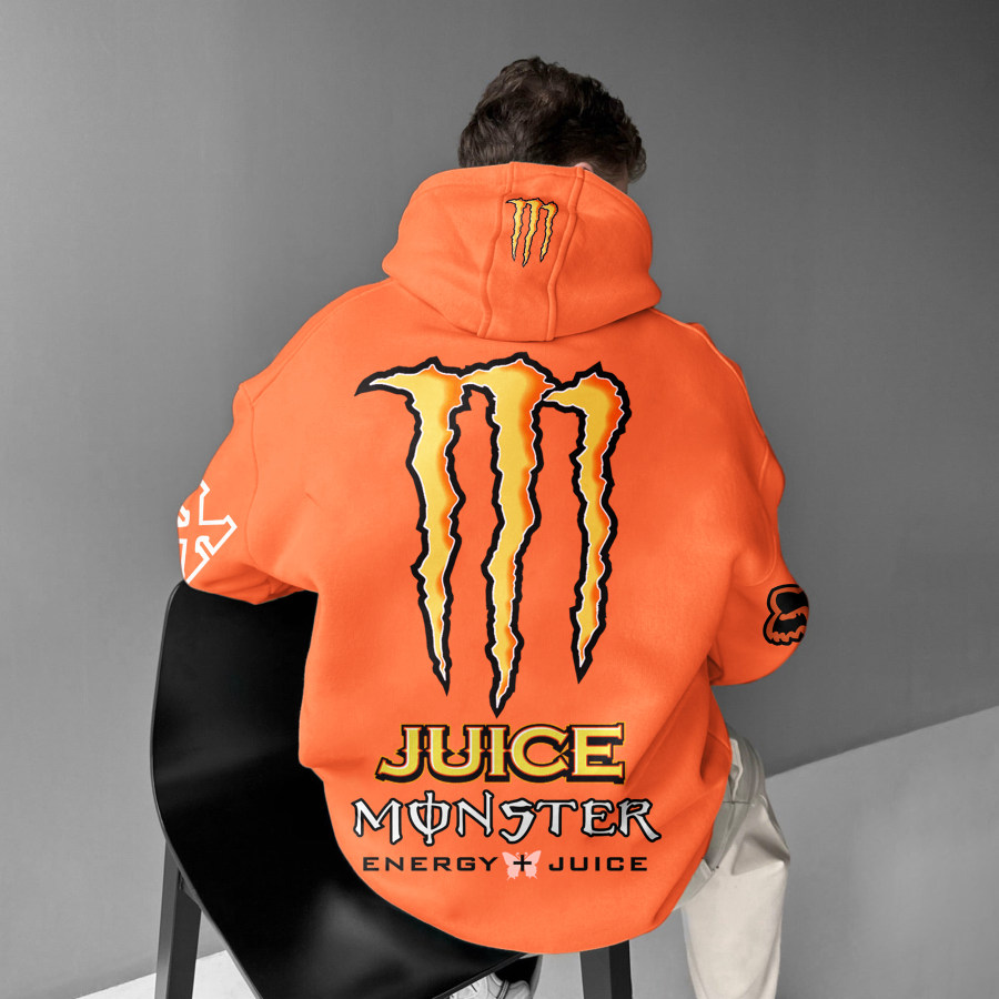 

Oversize Racing Graphic Print Hoodie
