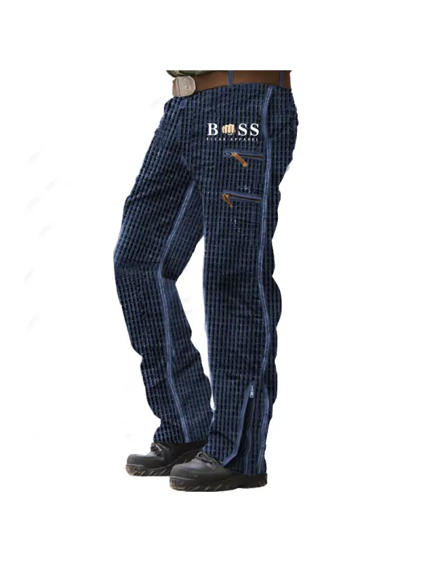 Men's Outdoor Multi-Zip Pocket Waffle Knit Tactical Casual Pants - Timetomy.com 