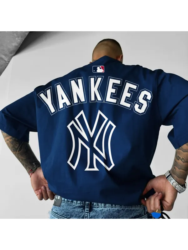 Unisex Casual Oversized Baseball Graphic Print T-Shirt - Shopyiyistories.com 