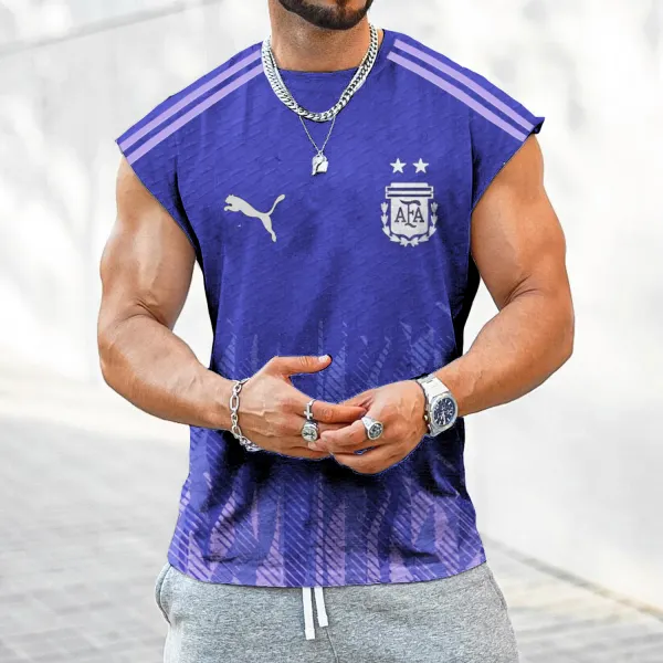 Men's Loose Football Print Vest - Wayrates.com 