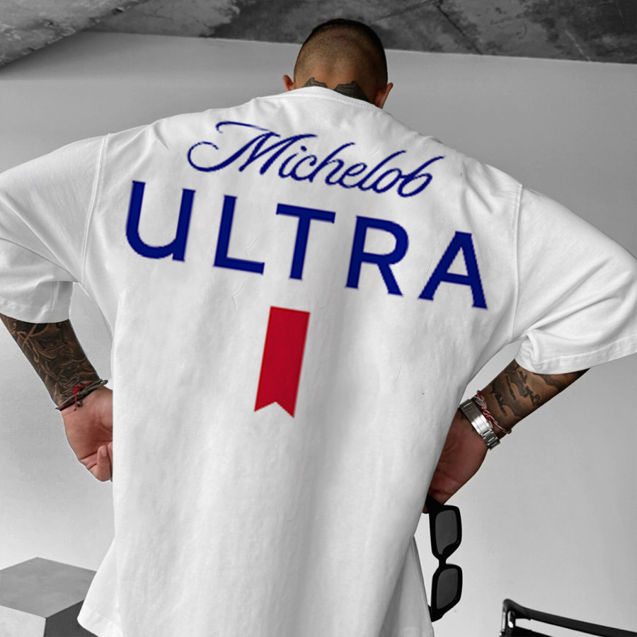 

Unisex Beer Print Oversized T-Shirt