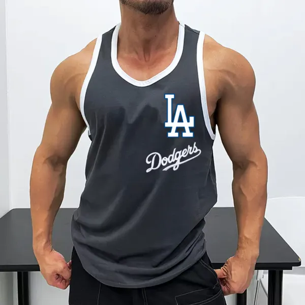 Men's Los Angeles Baseball Team Sports Sleeveless Tank - Wayrates.com 