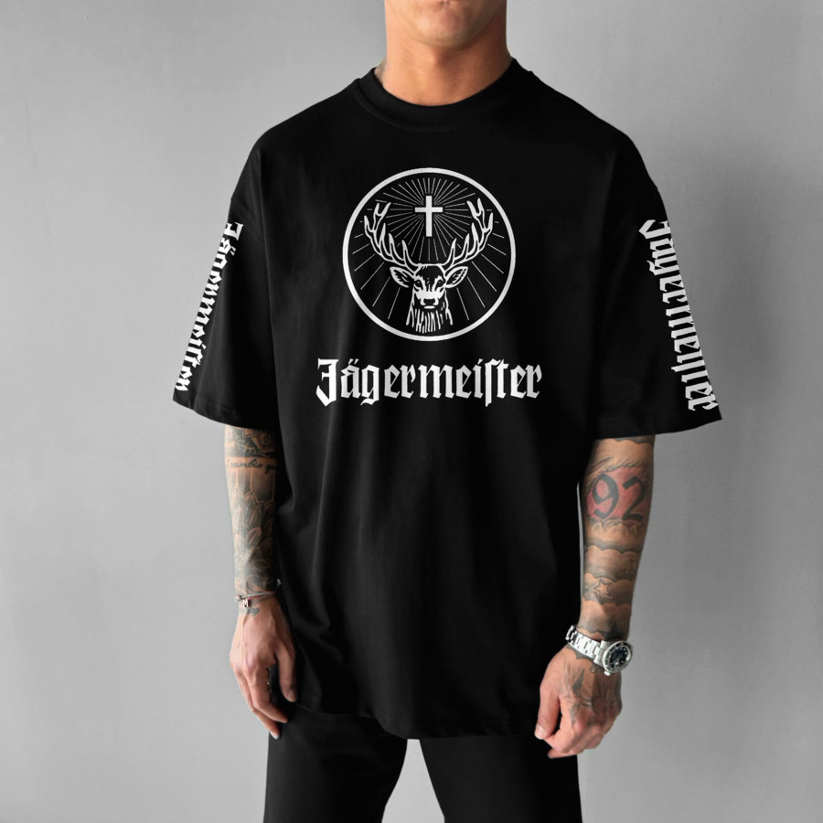 

Unisex Casual Oversized Liqueur Graphic Print T-shirt