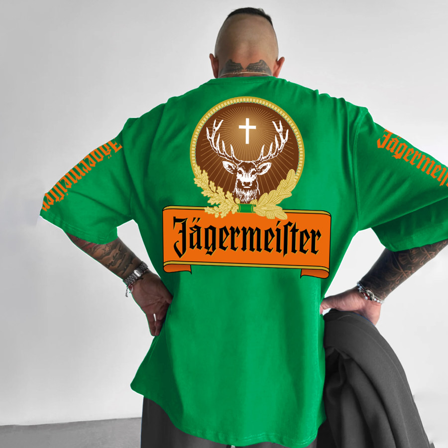 

Men's German Liqueur Printed Oversized T-shirt