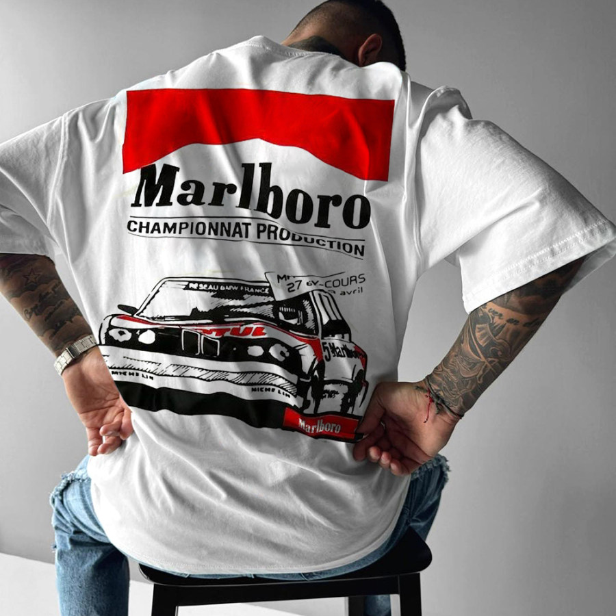 

Oversized Unisex Racing Print Casual Tee