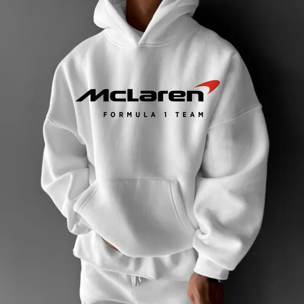 Oversize Racing Graphic Print Hoodie - Nicheten.com 