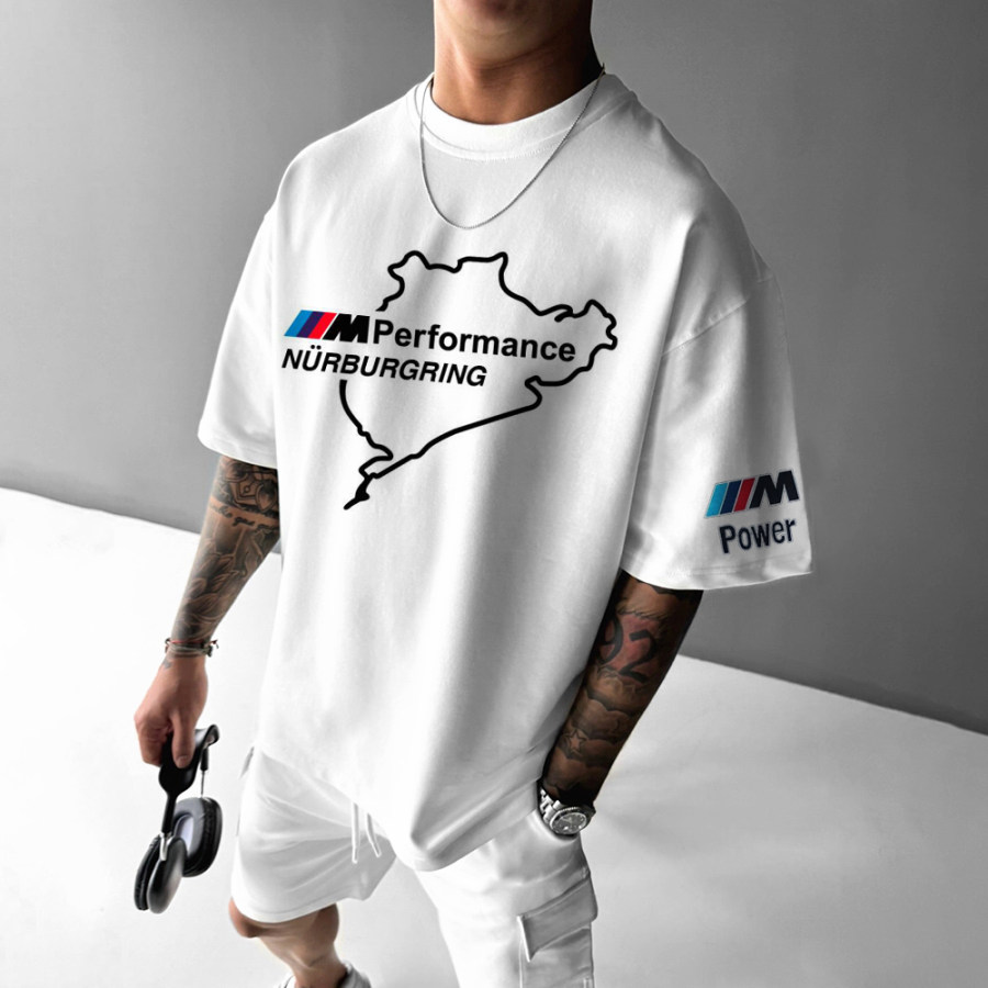

Oversized Unisex Racing Print Casual Tee