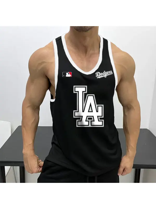 Unisex Los Angeles Baseball Logo Classic Sleeveless Tank Top - Anrider.com 