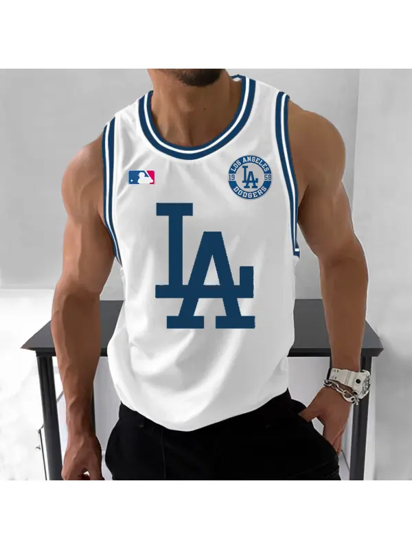 Unisex Los Angeles Baseball Printed Sleeveless Tank Top - Anrider.com 