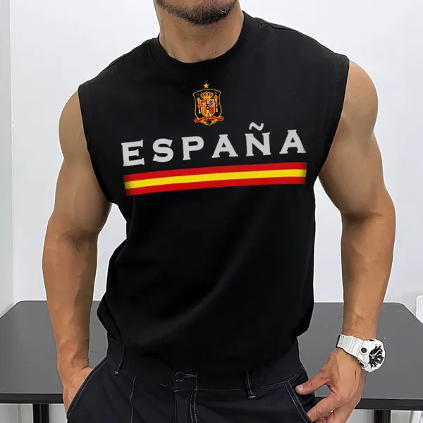 Spanish Men's Vest Football Print Vest - Ootdcowboys.com 