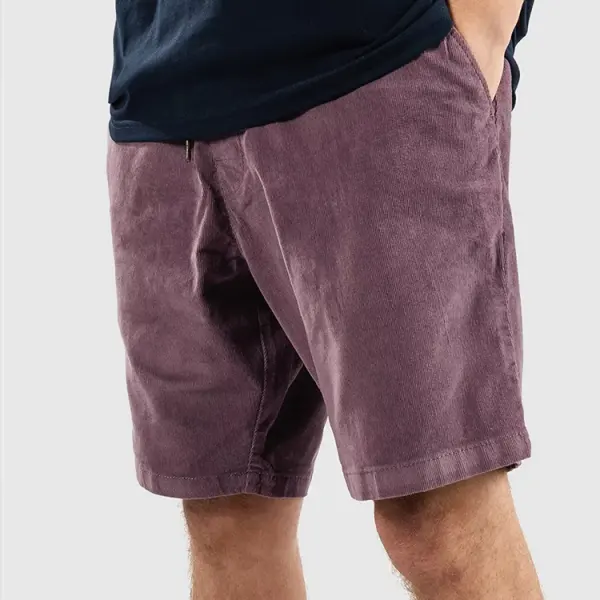 Vintage Corduroy 5 Inch Men's Shorts Surf Beach Shorts Everyday Casual - Dozenlive.com 