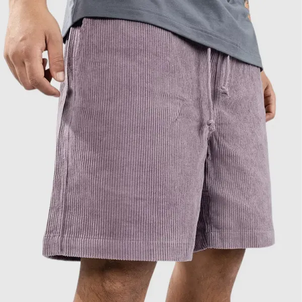 Vintage Corduroy 5 Inch Men's Shorts Surf Beach Shorts Everyday Casual - Dozenlive.com 