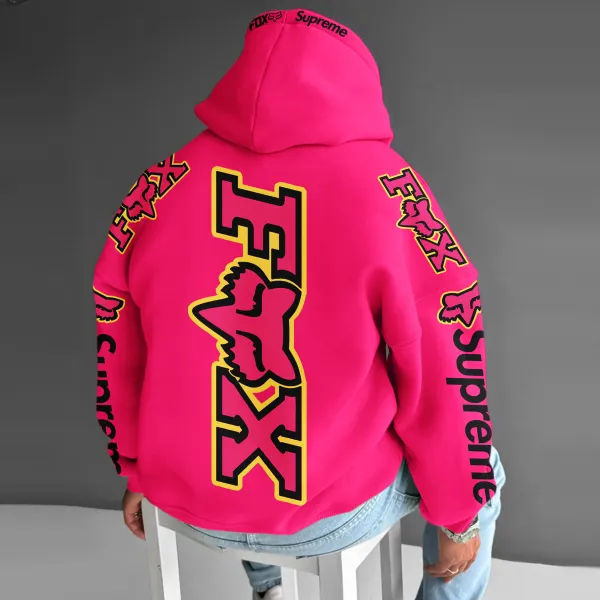 Oversize Racing Graphic Print Hoodie - Dozenlive.com 