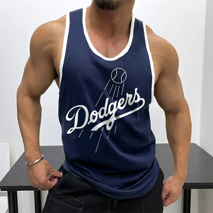 

Men's Los Angeles Baseball Print Sleeveless Tank Top