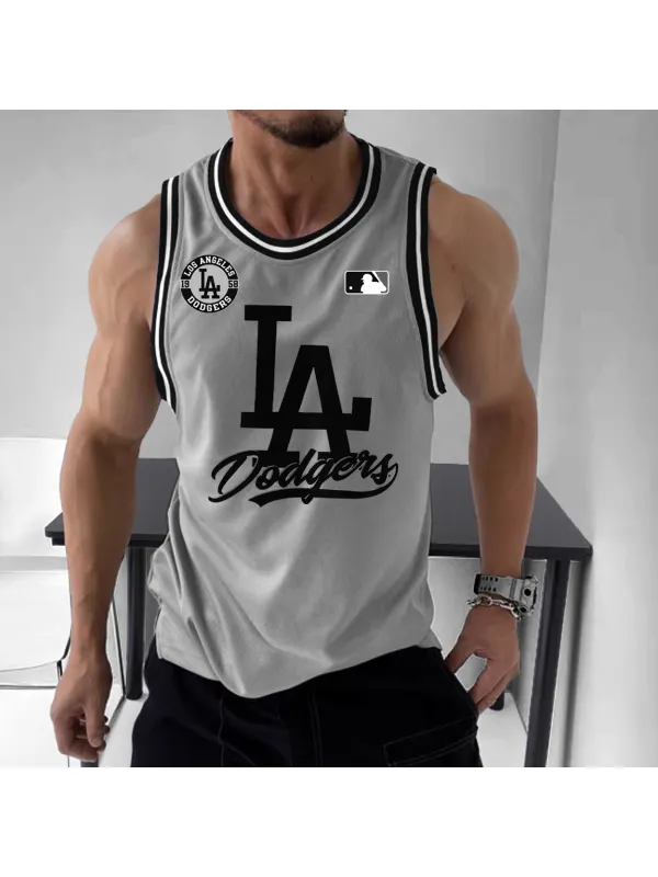 Men's Los Angeles Baseball Logo Sleeveless Tank Top - Anrider.com 