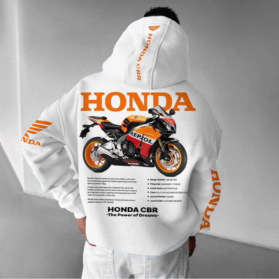 

Unisex Motorcycle Printed Outfit Casual Hoodies