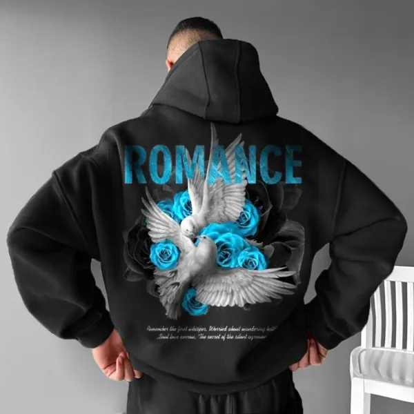 Rose And Peace Dove Lettering Hoodie - Dozenlive.com 