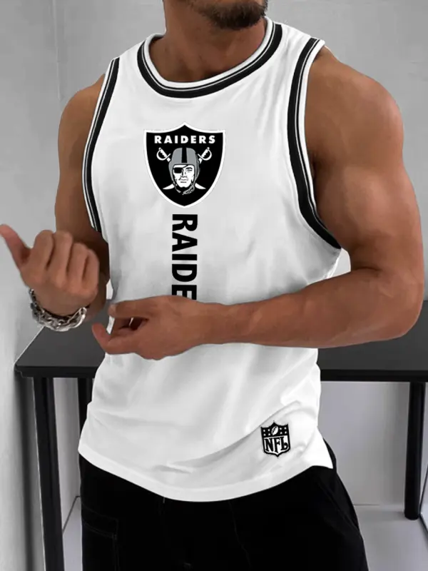 Men's Raiders Football Sports Casual Sleeveless Tank Top - Menbarn.com 