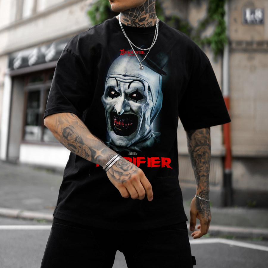 

Oversized Unisex Halloween Print T-Shirt Clown T-Shirt