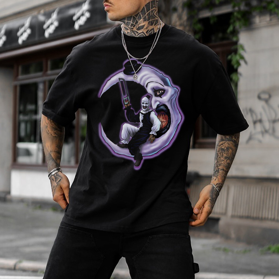 

Oversized Unisex Halloween Print T-Shirt Clown T-Shirt