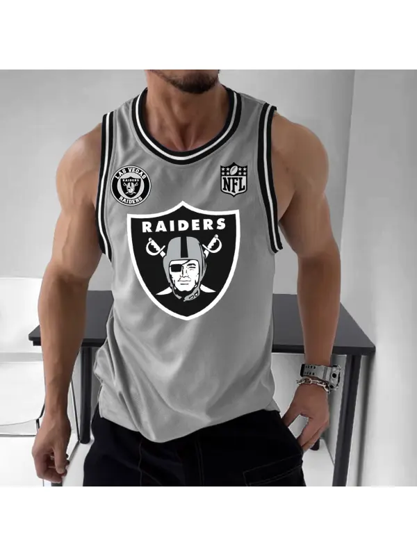Men's Wadsworth Football Print Sleeveless Tank Top - Aptkoi.com 