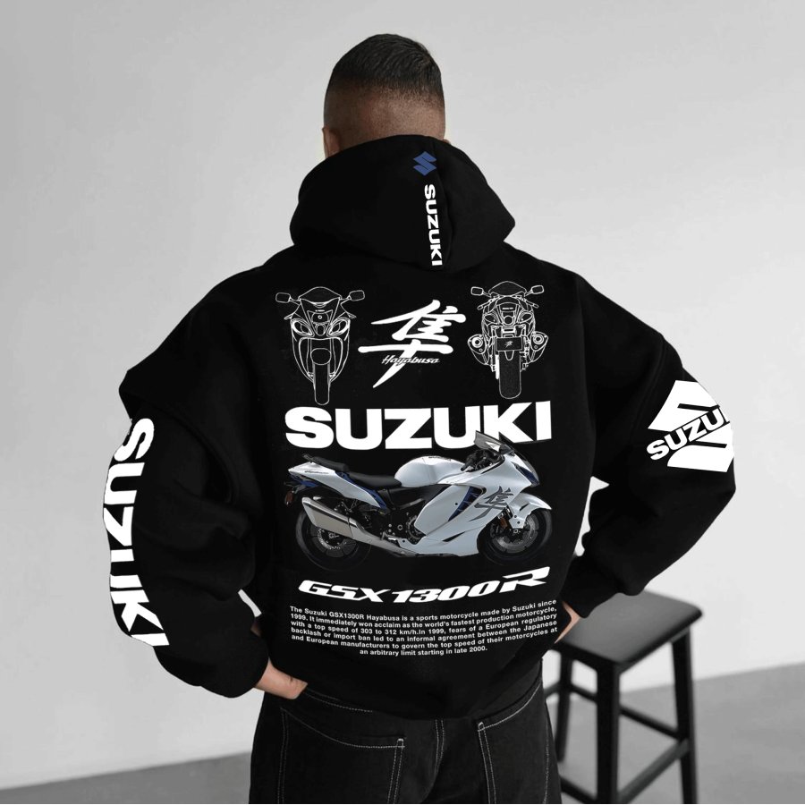 

Unisex Japanese Motorcycle Casual Print Oversized Hoodie