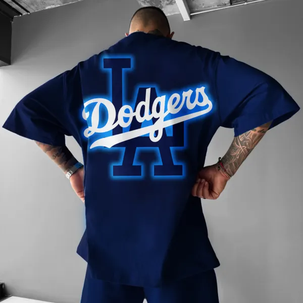Unisex Street Casual Fashion Los Angeles Baseball Print T-Shirt - Yesunshine.com 